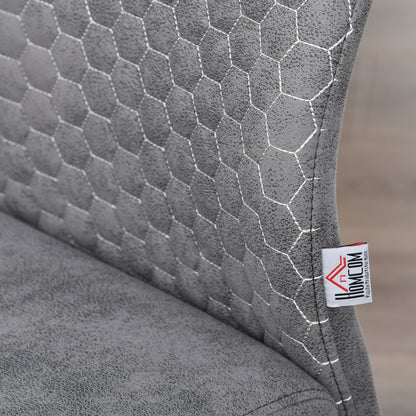 Set of 4 Dining Chairs Kitchen Chair with Backrest Cantilever Swing Chair Seat for Kitchen Living Room Steel Grey 45 x 61 x 98 cm