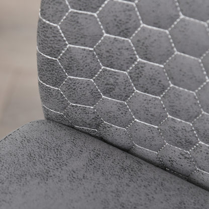 Set of 4 Dining Chairs Kitchen Chair with Backrest Cantilever Swing Chair Seat for Kitchen Living Room Steel Grey 45 x 61 x 98 cm