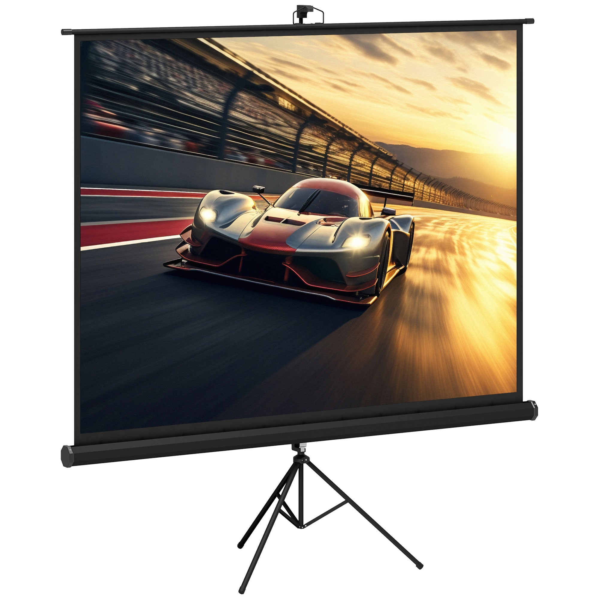 100-inch Projection Screen with Adjustable Height Tripod Stand, 4K HD 4:3 Screen Ideal for Home Cinema, Indoor/Outdoor Movies