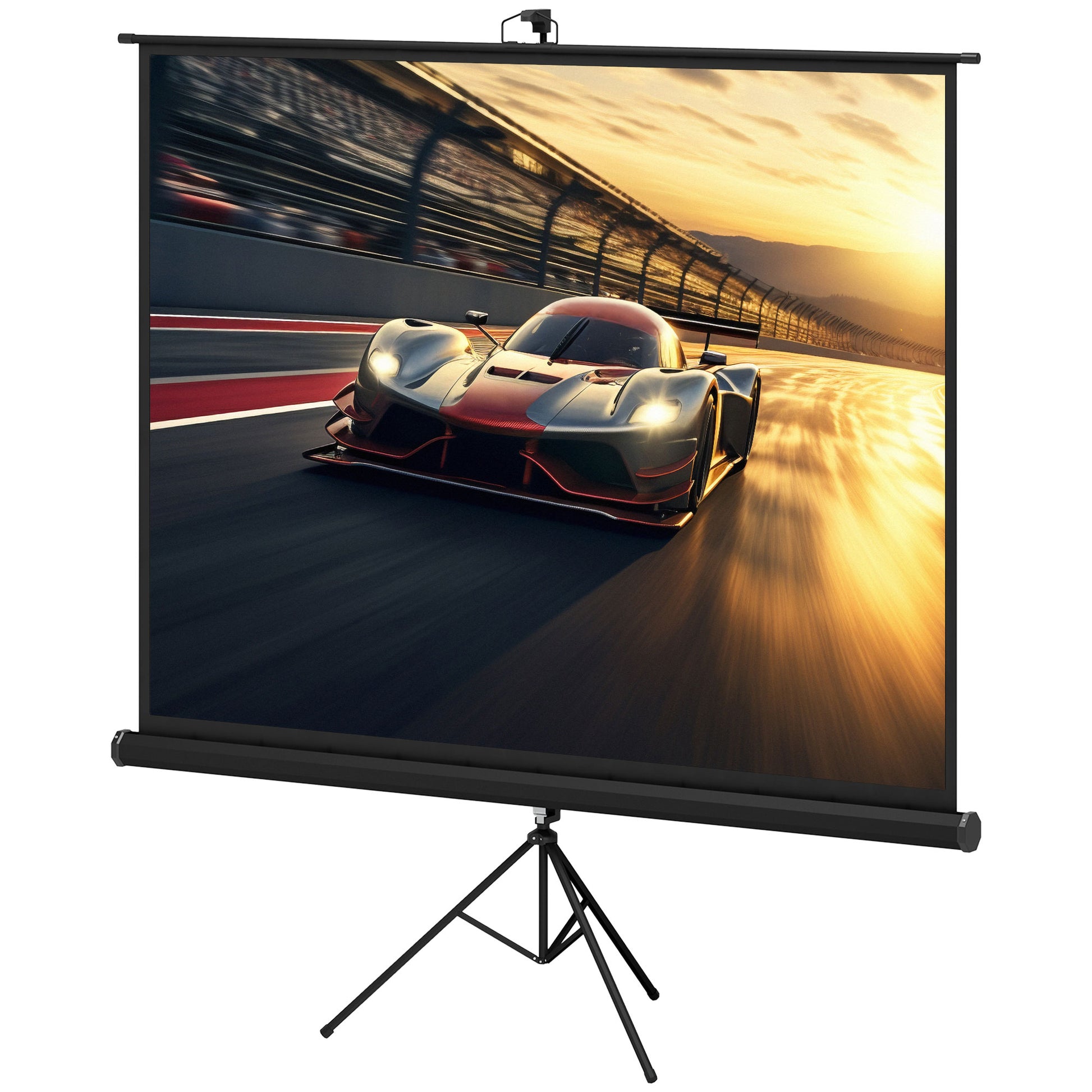 100-inch Projection Screen with Adjustable Height Tripod Stand, 4K HD 4:3 Screen Ideal for Home Cinema, Indoor/Outdoor Movies