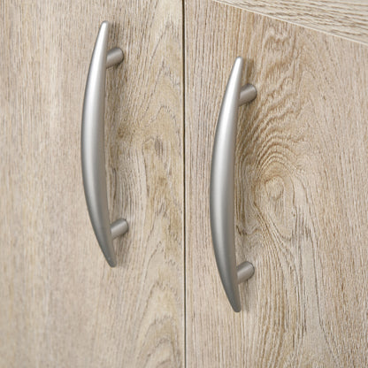 Kitchen Buffet Sideboard with Doors Drawers and Open Compartments, 100L x 39W x 181.5H cm White and Wood