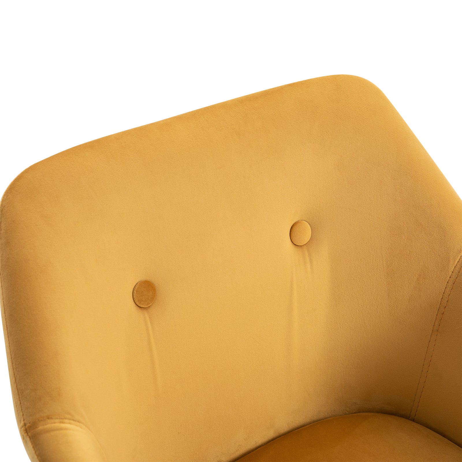 Set of 2 Dining Room Chairs with Armrests, Upholstered Kitchen Chairs in Velvet with Wooden Legs, Office and Living Room Chairs, 54x56x74cm, Yellow