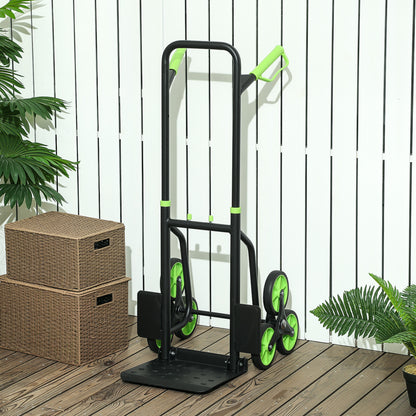 Folding Stair-Climber Hand Truck with Steel Frame, Max 120 kg (106.5 cm) – Moving Dolly for Home, Workshop, Storage, Green