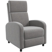 Recliner TV Armchair with Reclining Function Padded Chair with Adjustable Backrest, Relaxation Armchair with Linen Look, Footrest for Living Room Bedroom, Dark Gray