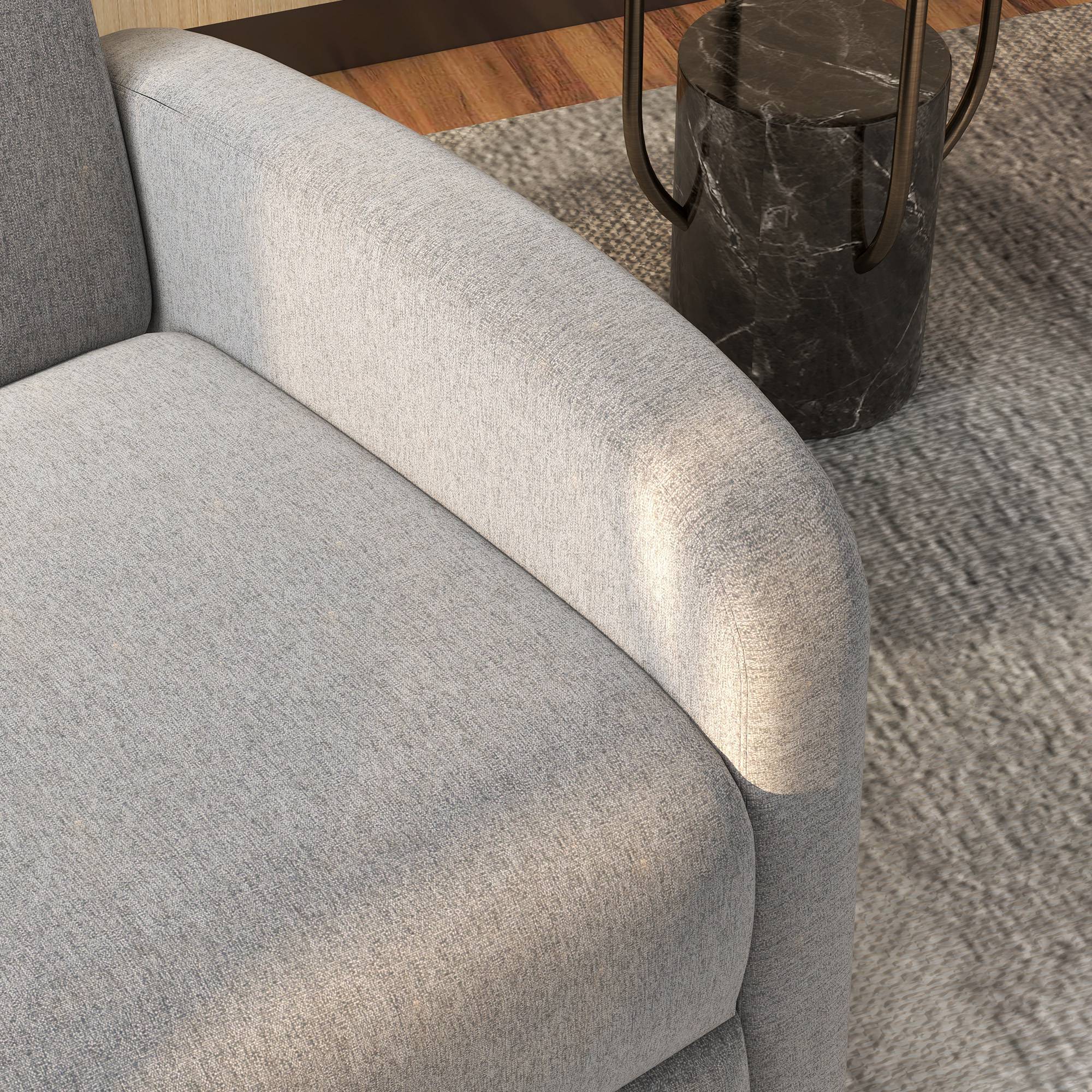 Recliner TV Armchair with Reclining Function Padded Chair with Adjustable Backrest, Relaxation Armchair with Linen Look, Footrest for Living Room Bedroom, Dark Gray