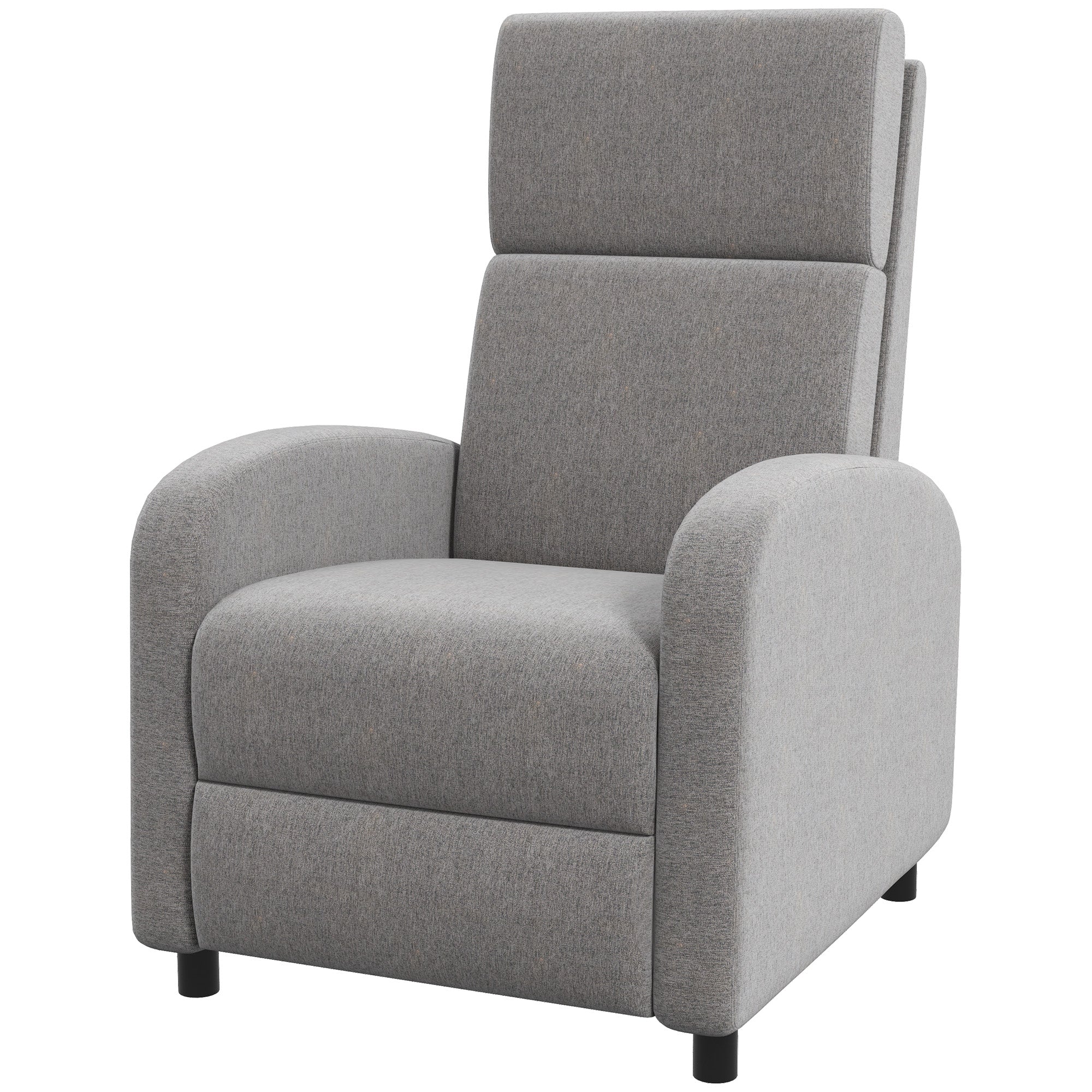 Recliner TV Armchair with Reclining Function Padded Chair with Adjustable Backrest, Relaxation Armchair with Linen Look, Footrest for Living Room Bedroom, Dark Gray