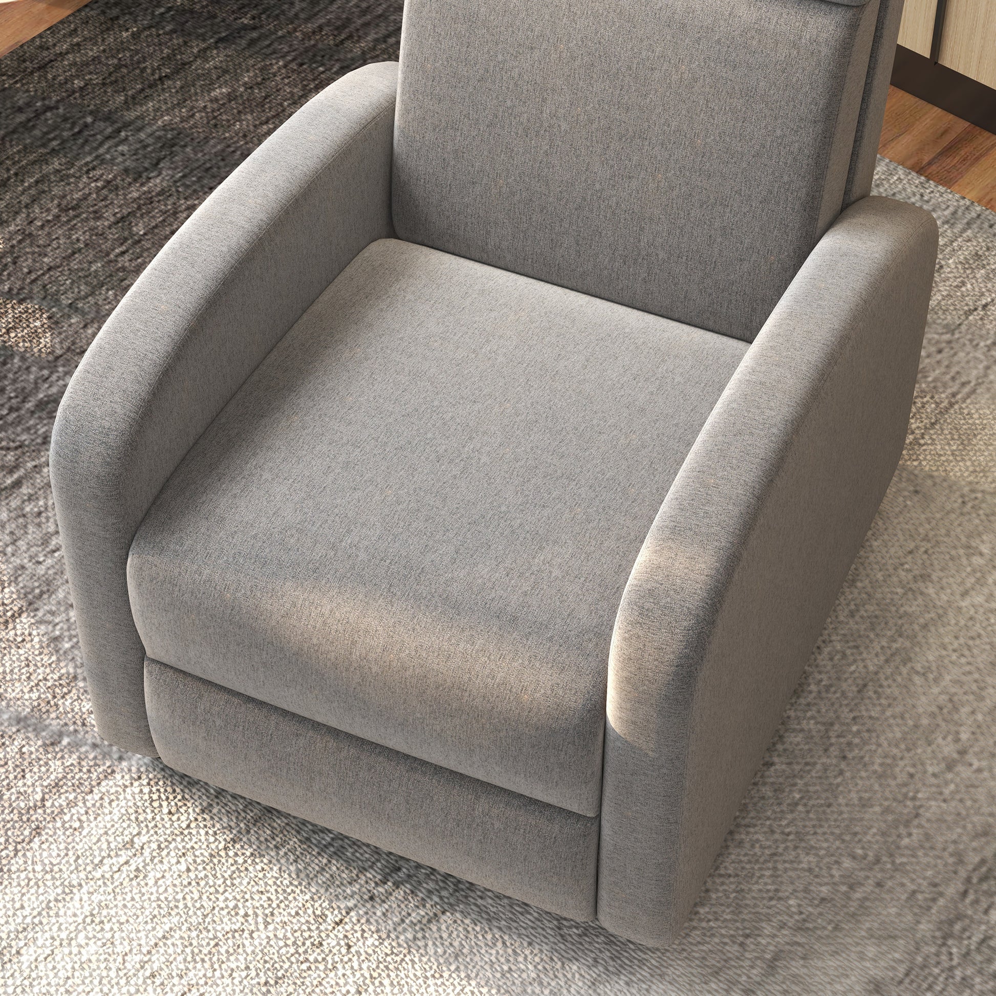 Recliner TV Armchair with Reclining Function Padded Chair with Adjustable Backrest, Relaxation Armchair with Linen Look, Footrest for Living Room Bedroom, Dark Gray