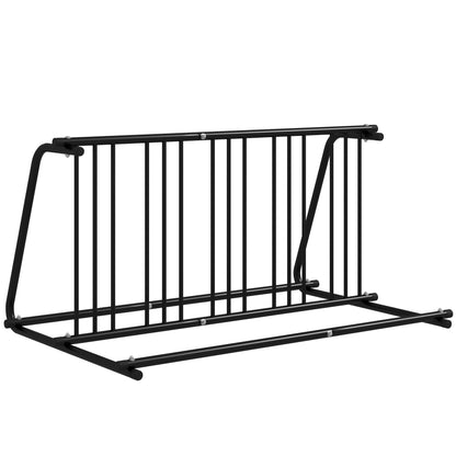 Bike Stand Bicycle Rack Multi Bike Rack Display Stand Bike Stand weatherproof up to 6 bikes on both sides 155 x 100 x 75 cm, Steel Black