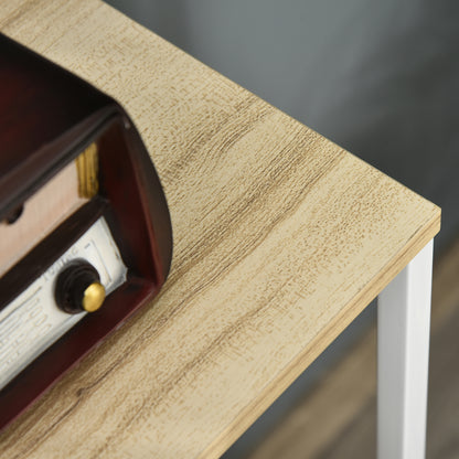 Dresser Storage Cabinet with 3 Fabric Drawers, Shelf, and Top Plate, Small Side Cabinet - 58L x 29W x 81.5H cm - Natural and White Metal