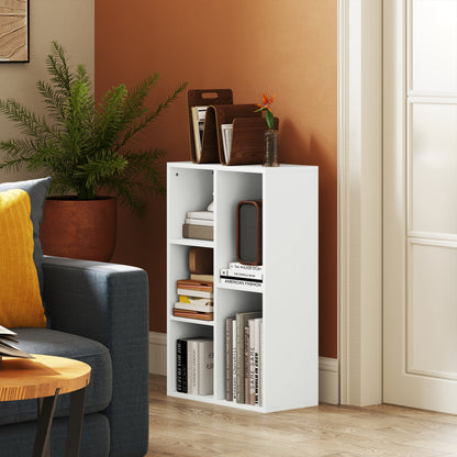 Bookcase, Shelving Unit with Levels, Storage Shelf, Kitchen Shelf for Living Room, Bedroom, White