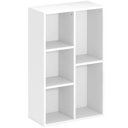 Bookcase, Shelving Unit with Levels, Storage Shelf, Kitchen Shelf for Living Room, Bedroom, White