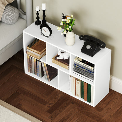 Bookcase, Shelving Unit with Levels, Storage Shelf, Kitchen Shelf for Living Room, Bedroom, White