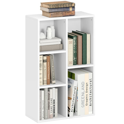 Bookcase, Shelving Unit with Levels, Storage Shelf, Kitchen Shelf for Living Room, Bedroom, White