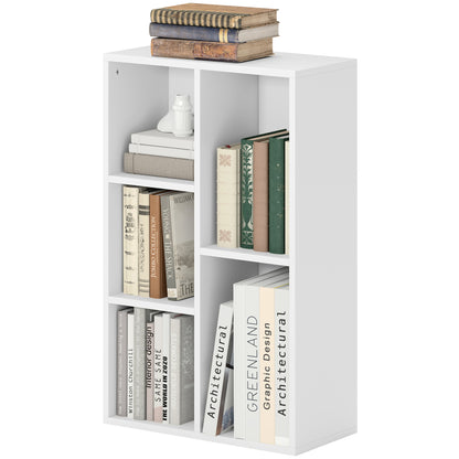Bookcase, Shelving Unit with Levels, Storage Shelf, Kitchen Shelf for Living Room, Bedroom, White