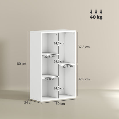 Bookcase, Shelving Unit with Levels, Storage Shelf, Kitchen Shelf for Living Room, Bedroom, White