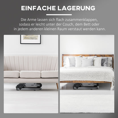 Ab Trainer, Foldable Multifunctional Trainer with Cushion, Adjustable Height Ab Exercise for Home, Max. 120 kg, Steel, Black, 55 x 42 x 11-32cm