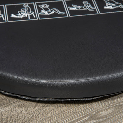 Ab Trainer, Foldable Multifunctional Trainer with Cushion, Adjustable Height Ab Exercise for Home, Max. 120 kg, Steel, Black, 55 x 42 x 11-32cm