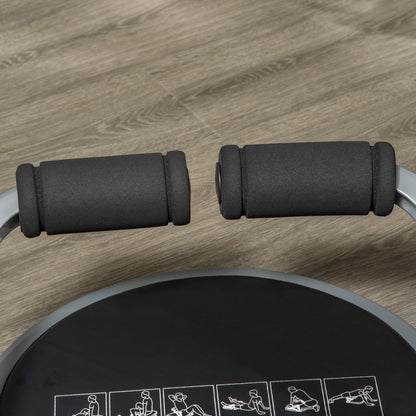 Ab Trainer, Foldable Multifunctional Trainer with Cushion, Adjustable Height Ab Exercise for Home, Max. 120 kg, Steel, Black, 55 x 42 x 11-32cm