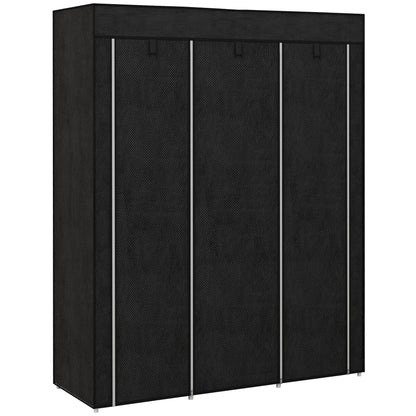 Fabric Wardrobe, Clothes Closet with Hanging Rod, 8 Shelves, Foldable Closet, Folding Wardrobe for Bedroom, Hallway, Non-Woven Fabric, Black, 125 x 43 x 162.5 cm