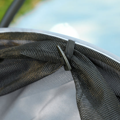 Dog Stroller 3-Wheel Dog Stroller - One-Hand Folding, Rubber Wheels, Storage Bag, Soft Cushion, Safety Leash, Cat Stroller Holds 20 kg, Gray