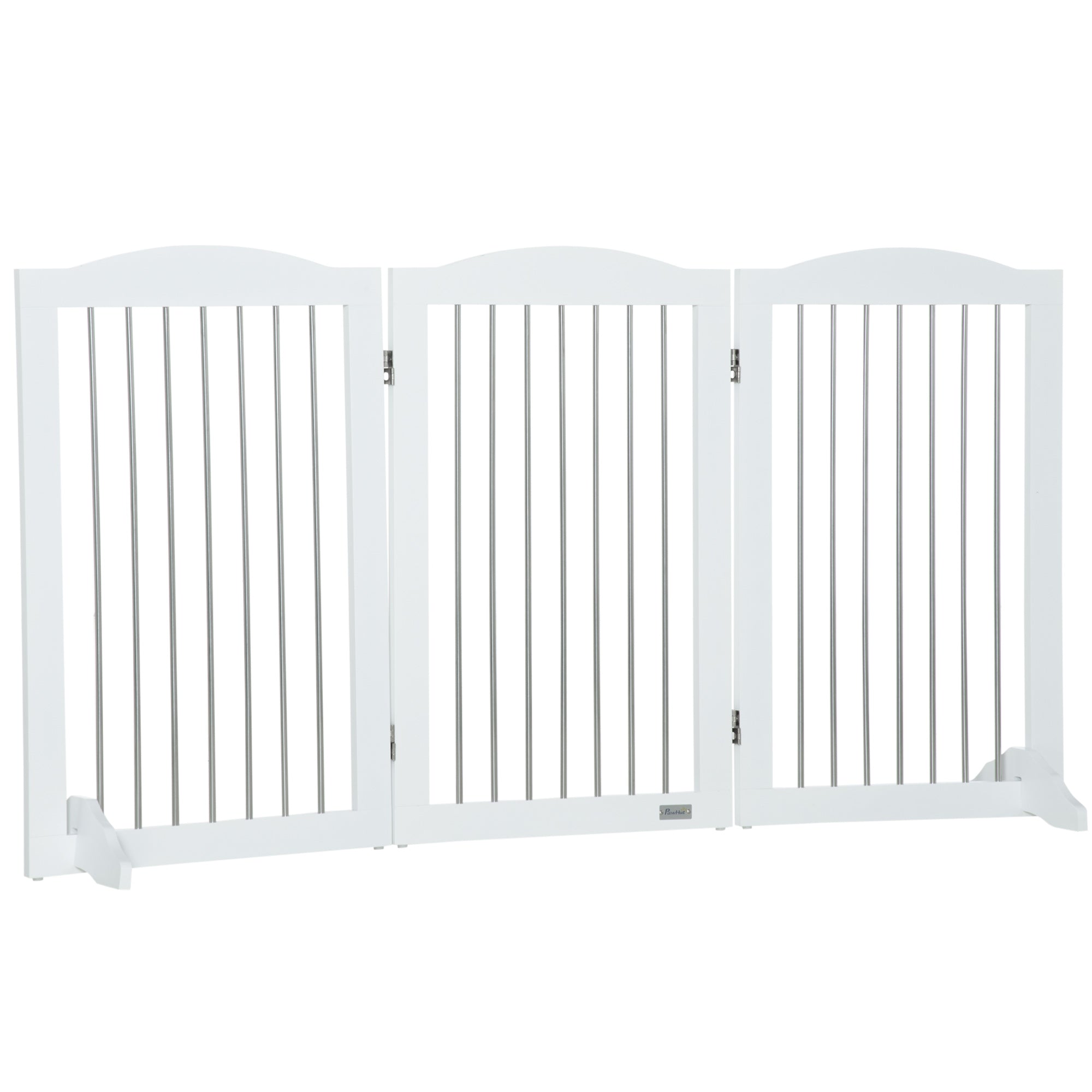 Dog Barrier, Door Guard, Foldable Dog Gate with Stand, 3 Panels, Stair Gate for Stairs, Hallway, White, 154 x 30 x 80 cm