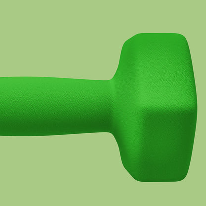 SPORTNOW Set of 2 Hexagonal Dumbbells 2x3 kg in Metal and Plastic, 2 Weight Dumbbells with Non-Slip Grip, 18x8x8 cm, Green