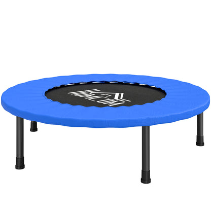 Fitness Trampoline Ø81 cm Steel Trampoline with Safety Pad and 28 Springs for Indoor and Outdoor Exercises Load 100 kg 81x81x22.5 cm Black and Blue
