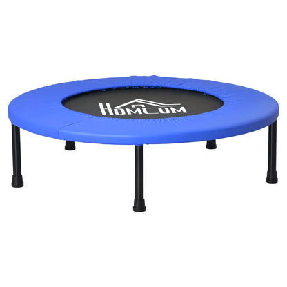 Fitness Trampoline Ø81 cm Steel Trampoline with Safety Pad and 28 Springs for Indoor and Outdoor Exercises Load 100 kg 81x81x22.5 cm Black and Blue