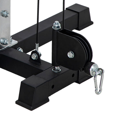 SPORTNOW Cable Pull Strength Training Station for Home Cable Crossover Machine, Plug Weights up to 50kg per side, Cable Pull Station with Handles, Free-Standing Cable Pull Tower for Exercises Home Gym 245 x 207 cm