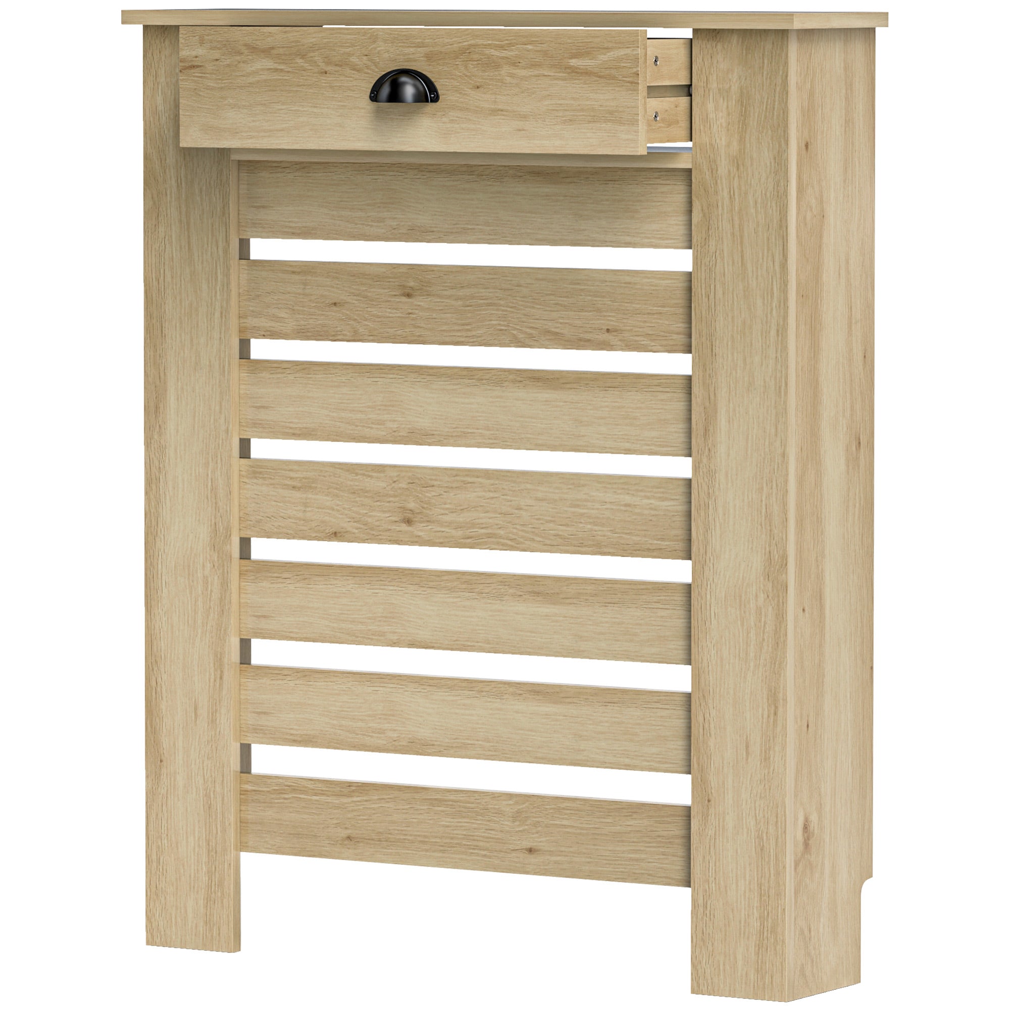 Radiator Cover with Drawer MDF Radiator Cover for Living Room Bedroom Hallway 78x19x95.5 cm Oak