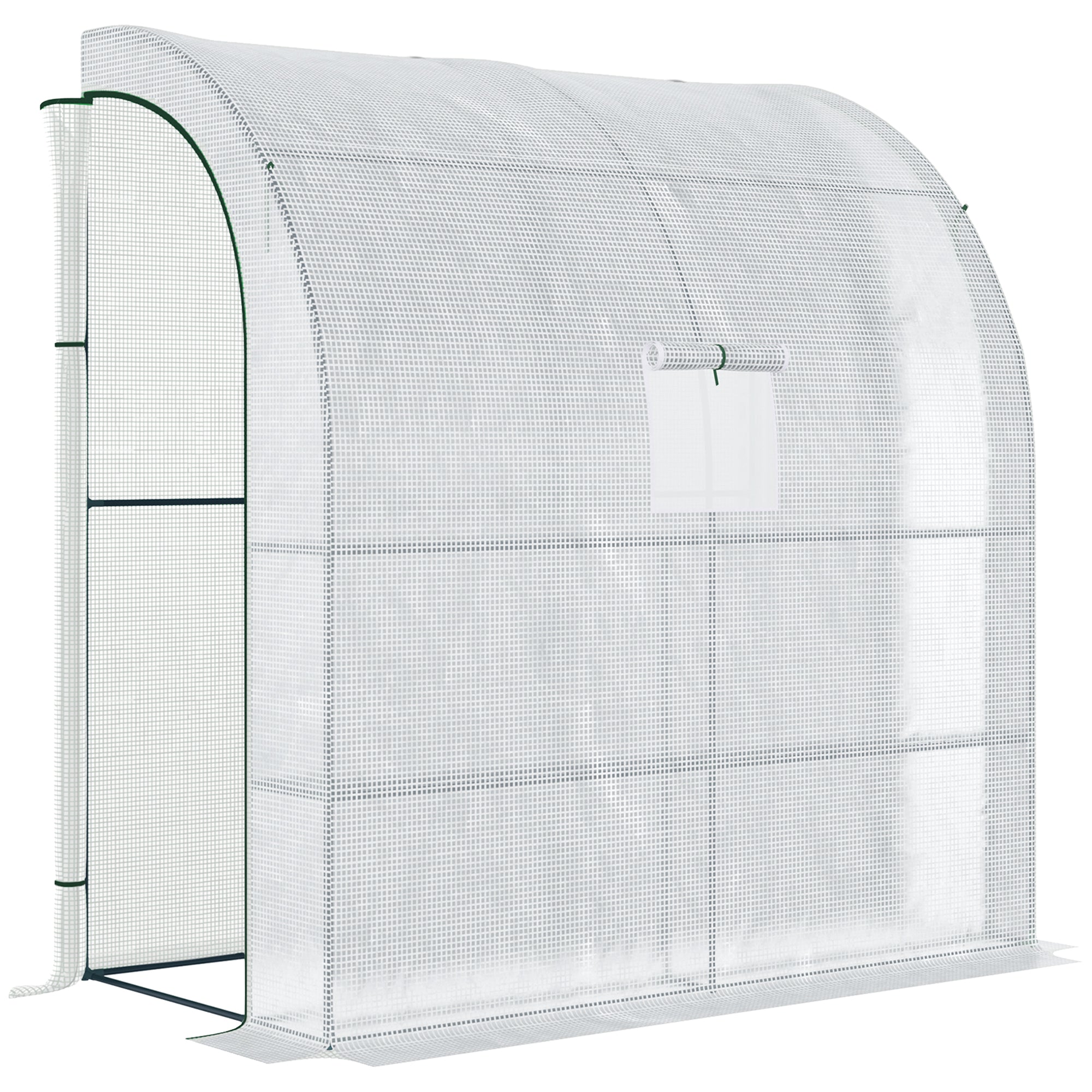 Foil Greenhouse Tomato Greenhouse with Mesh Window, Greenhouse with Roll-Up Doors, Propagation House with UV Protection, White, 200 x 100 x 215 cm