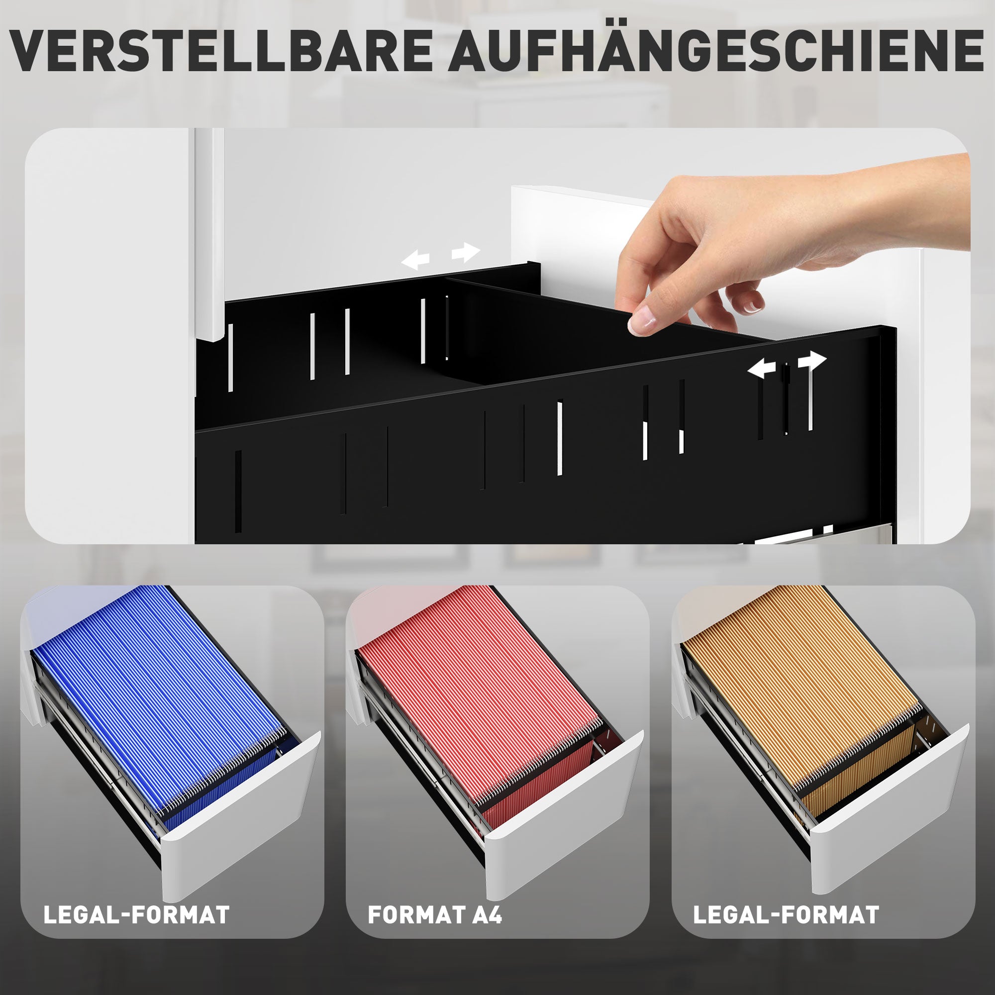 Mobile Filing Cabinet with 3 Drawers, Lockable Office Cabinet Slim with Pre-Assembled Body Excluding Wheels for A4, Legal, Letter, Steel, 30 x 45 x 59 cm White