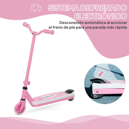 Electric Scooter for Kids 4-7 Years Electric Scooter Max 6 km/h Motor 80 W Maximum Range 8 km Children's Electric Scooter with LED Lights Rear Brake Pink