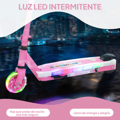 Electric Scooter for Kids 4-7 Years Electric Scooter Max 6 km/h Motor 80 W Maximum Range 8 km Children's Electric Scooter with LED Lights Rear Brake Pink
