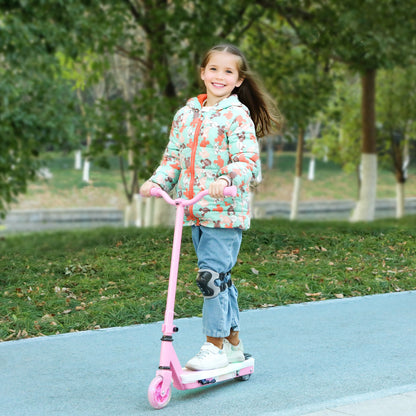 Electric Scooter for Kids 4-7 Years Electric Scooter Max 6 km/h Motor 80 W Maximum Range 8 km Children's Electric Scooter with LED Lights Rear Brake Pink