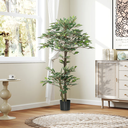 Artificial Ficus Tree 150 cm Decorative Artificial Plant in Pot for Home, Living Room, Office Ø15x150 cm Green