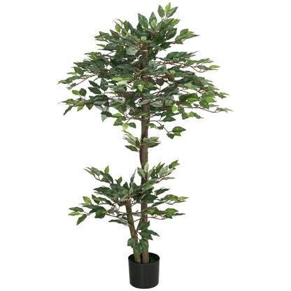 Artificial Ficus Tree 150 cm Decorative Artificial Plant in Pot for Home, Living Room, Office Ø15x150 cm Green