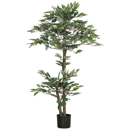 Artificial Ficus Tree 150 cm Decorative Artificial Plant in Pot for Home, Living Room, Office Ø15x150 cm Green
