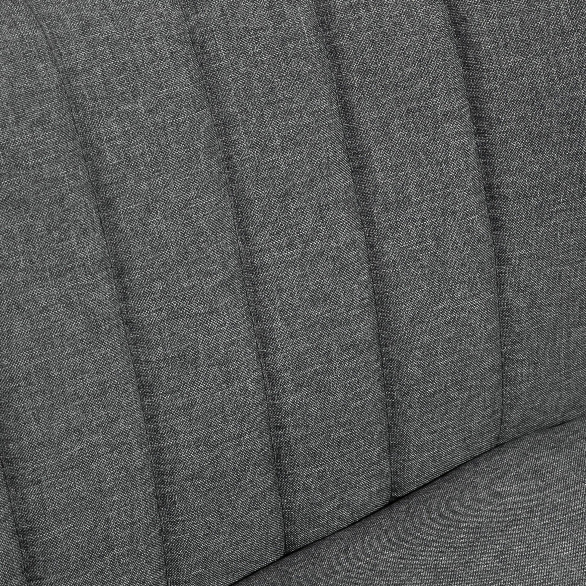 2-Seater Fabric Sofa Upholstered Sofa Double Sofa Retro Look Seating Furniture Lounge Sofa Wooden Frame Dark Grey 117 x 56.5 x 77 cm