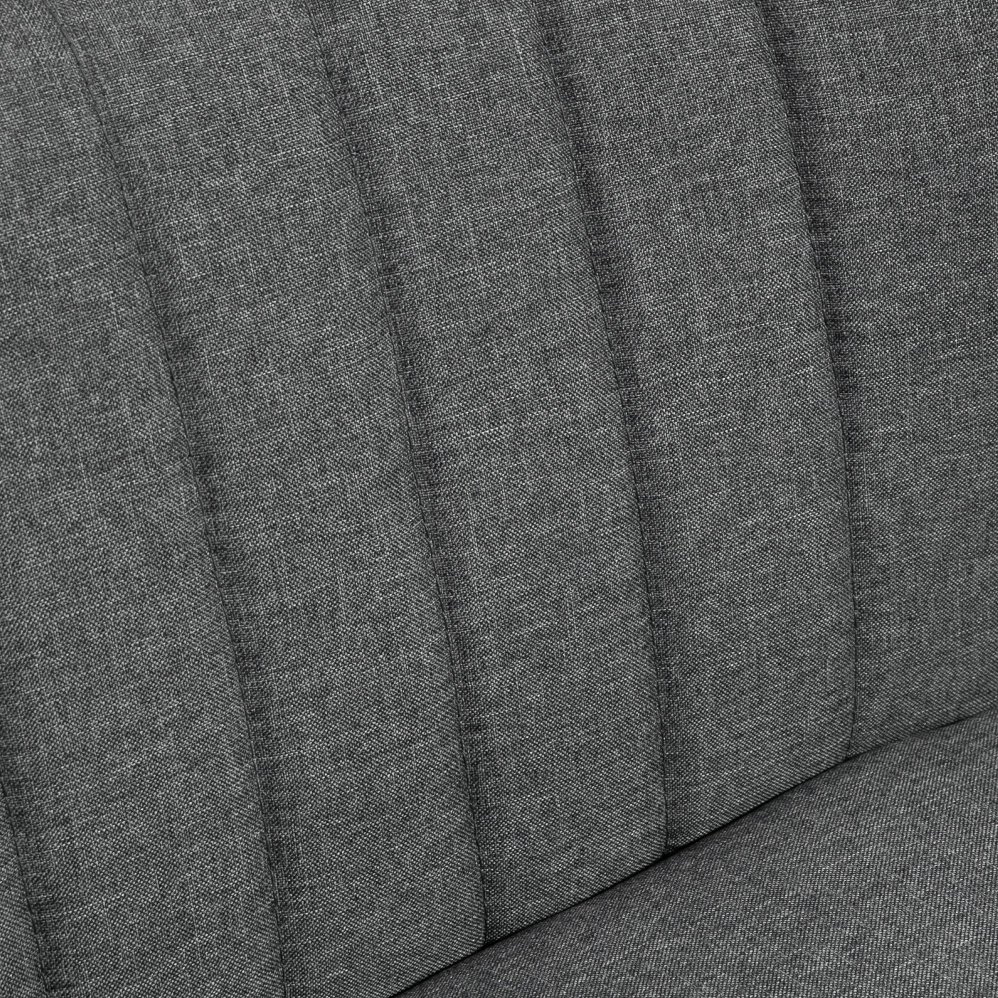 2-Seater Fabric Sofa Upholstered Sofa Double Sofa Retro Look Seating Furniture Lounge Sofa Wooden Frame Dark Grey 117 x 56.5 x 77 cm