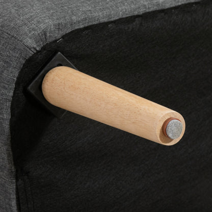 2-Seater Fabric Sofa Upholstered Sofa Double Sofa Retro Look Seating Furniture Lounge Sofa Wooden Frame Dark Grey 117 x 56.5 x 77 cm