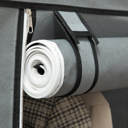 Fabric Wardrobe, Clothes Rail Wardrobe with 8 Shelves, Folding Wardrobe, Foldable Closet for Bedroom, Hallway, Non-Woven Fabric, Light Grey, 125 x 43 x 162.5 cm