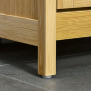 Freestanding Bamboo Bathroom Cabinet with Laundry Hamper Space-Saving Bathroom Floor Cabinet - dim. 40L x 30W x 86.5H cm
