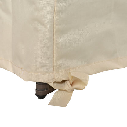 Beige Protective Cover for 3-Seater Bench 218x111x63/101 cm Waterproof Cover for Outdoor Garden Furniture Terrace Sofa Table Chair or BBQ