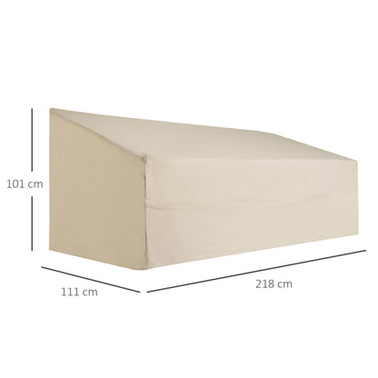 Beige Protective Cover for 3-Seater Bench 218x111x63/101 cm Waterproof Cover for Outdoor Garden Furniture Terrace Sofa Table Chair or BBQ