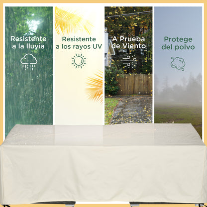 Beige Protective Cover for 3-Seater Bench 218x111x63/101 cm Waterproof Cover for Outdoor Garden Furniture Terrace Sofa Table Chair or BBQ