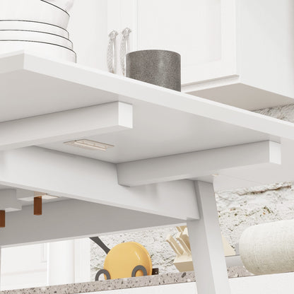 Folding Dining Table Kitchen Table for 2-4 Persons Dining Table Foldable in Country Style for Small Spaces, Kitchen, Dining Room 110 x 86 x 75 cm, White