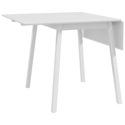 Folding Dining Table Kitchen Table for 2-4 Persons Dining Table Foldable in Country Style for Small Spaces, Kitchen, Dining Room 110 x 86 x 75 cm, White