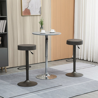 Set of 2 Bar Stools with Footrests, Swivel Kitchen Stools with Adjustable Height, 35x36x64-85cm, Soft Gray