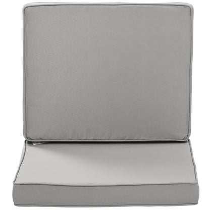 Set of 2 chair cushions removable seat cushions high comfort padded cushions foam polyester fabric light gray